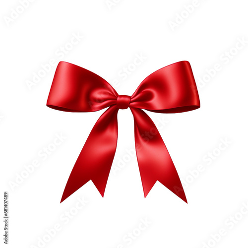 Red bow isolated on white