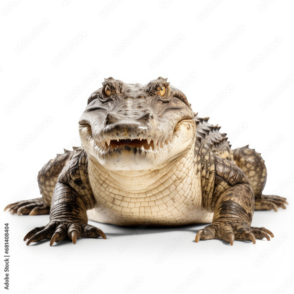 Fototapeta premium A Crocodile full shape realistic photo on white background
