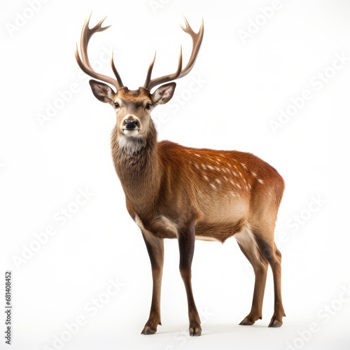A Deer full shape realistic photo on white background photo