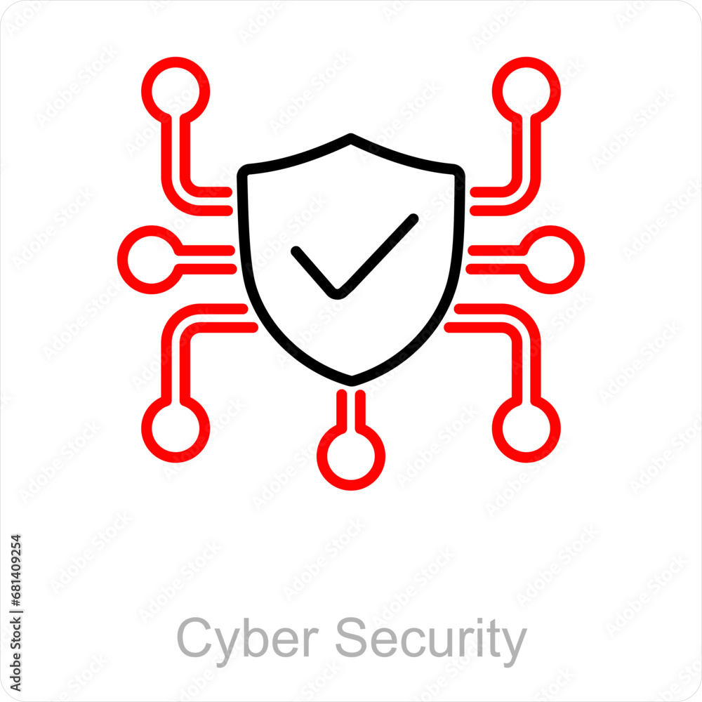 Cyber Security and authority icon concept Cyber Security and authority icon concept