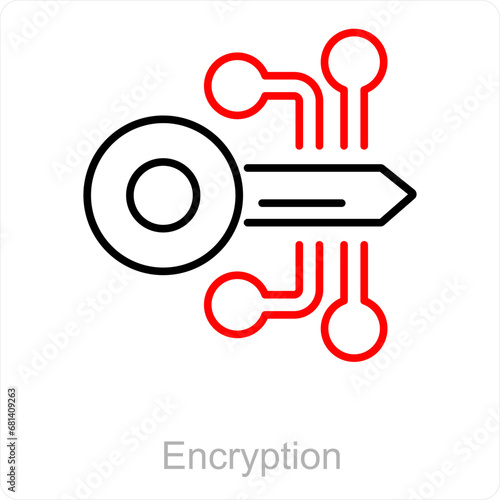 Encryption and data icon concept