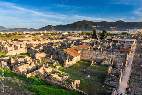 Pompeii, Italy, 30 october 2023 - Overview of the old town of Pompeii photo