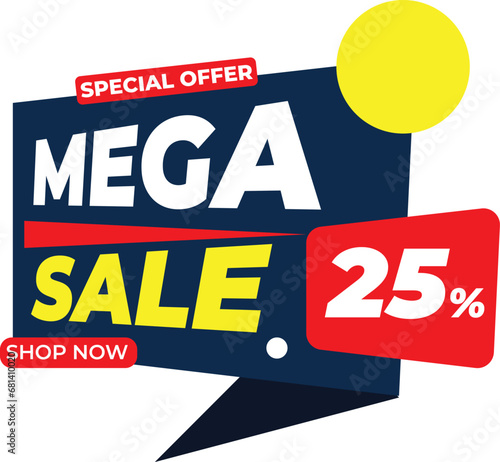 flash and maga Sale banner template design for web or social media, Sale and discount labels, sale banner template design, Special offer mega sale banner  © adnan