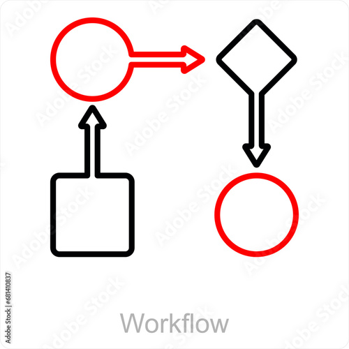 Workflow and implementation icon concept
