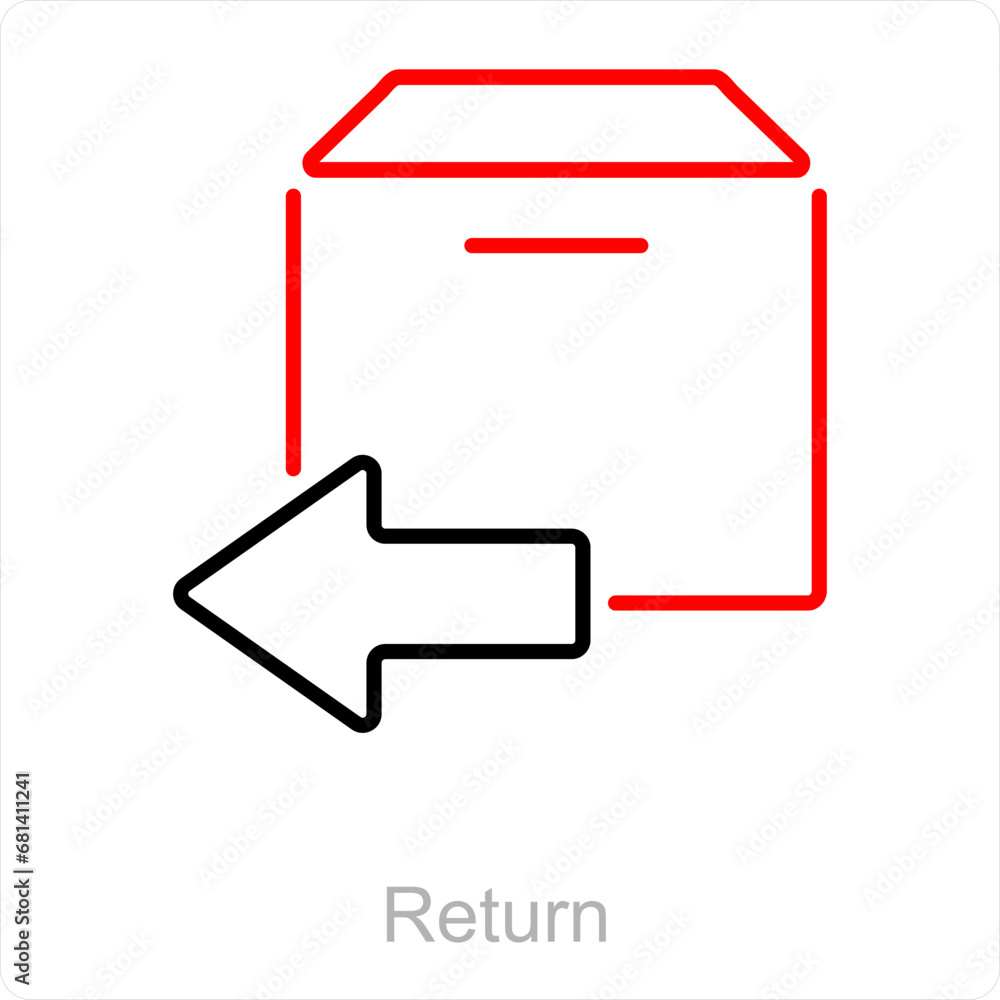 Return and package icon concept Return and package icon concept