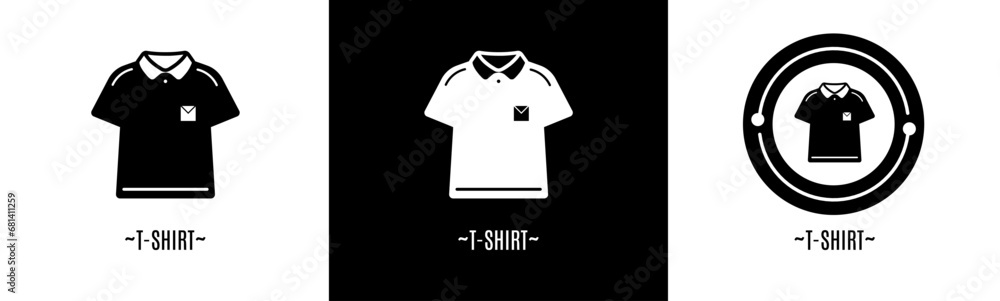 T-shirt logo set. Collection of black and white logos. Stock vector. T-shirt logo set. Collection of black and white logos. Stock vector.