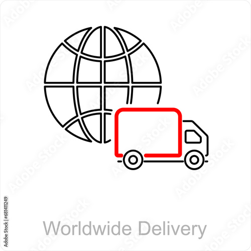 Worldwide delivery and shipping icon concept