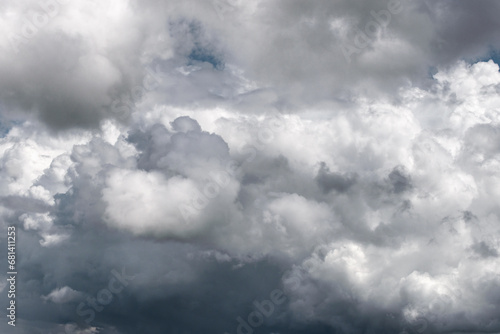 Dense cumulonimbus heralds showers over the city