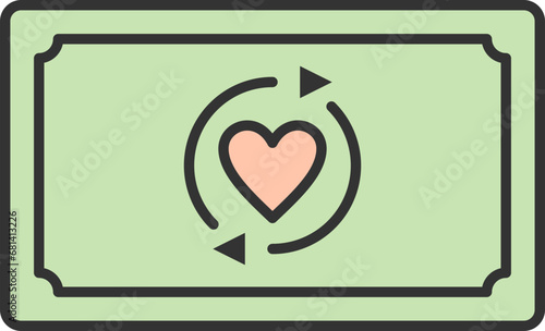 Money for charity icon