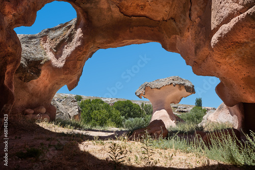 Picturesque geological rock formation in Gulsehir. Cappadocia, Turkey photo