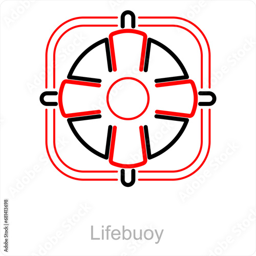 Lifebuoy and life saver icon concept