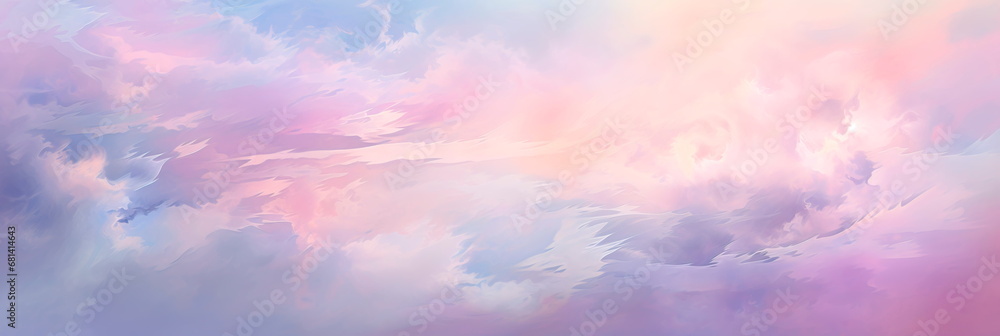 abstract capturing the delicate, pastel hues of a winter morning sky, blending soft pinks, purples, and pale blues.