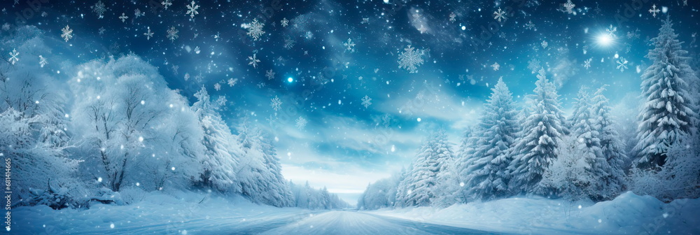 winter road colors, demonstrating the beauty of falling snow and the comfort of the winter holiday season. winter road colors, demonstrating the beauty of falling snow and the comfort of the winter holiday season.