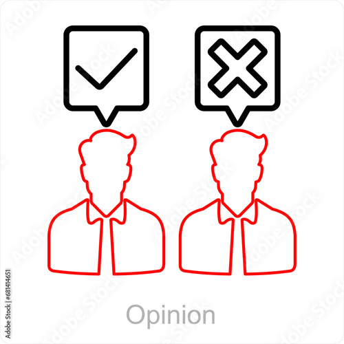 Opinion and conclusion icon concept