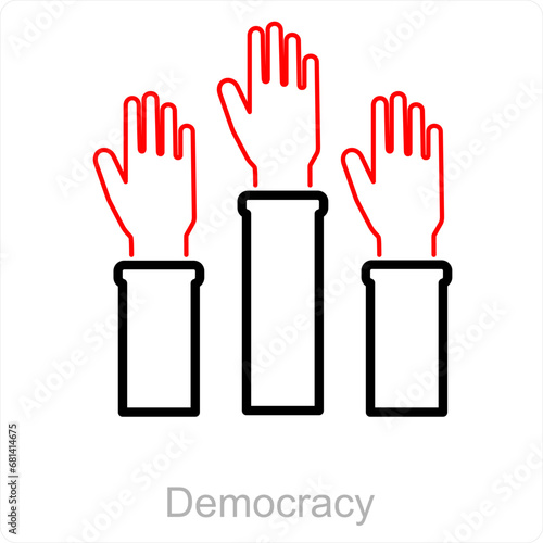 Democracy and power icon concept