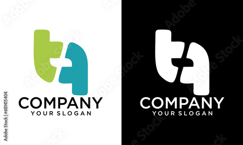 Abstract QT TQ letter simple style business logo design vector template.