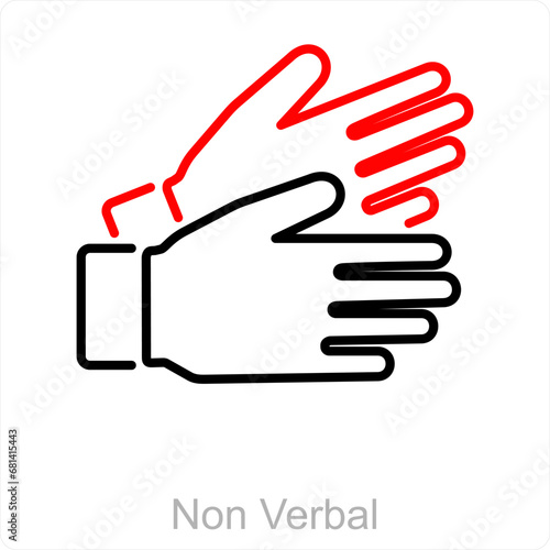Non Verbal and communication icon concept