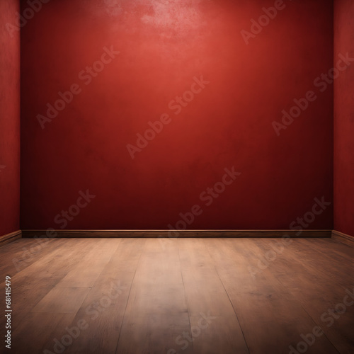 Creative mock concept. Empty red large empty textured grunge wall room with natural shadow. Banner template for product presentation