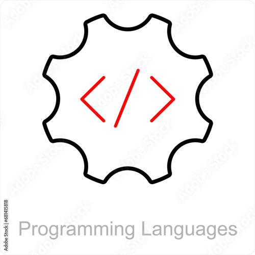 Programming languages and code icon concept