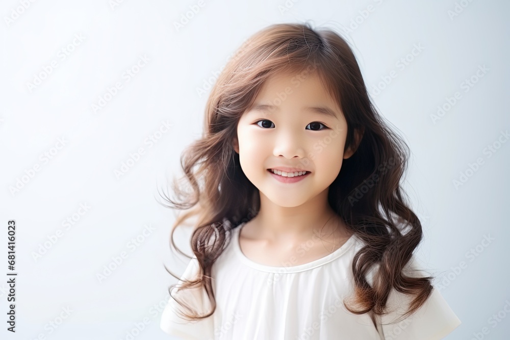 Portrait of a happy young Asian girl with a bright smile on her face, radiating joy and happiness. generative ai Portrait of a happy young Asian girl with a bright smile on her face, radiating joy and happiness. generative ai
