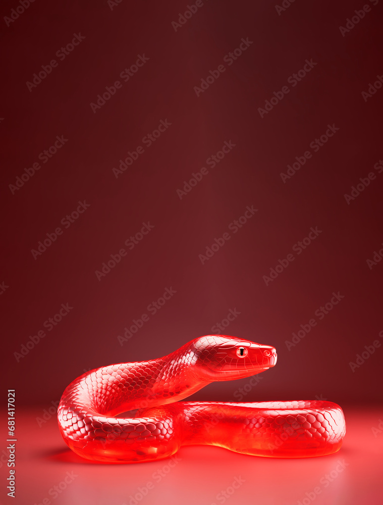 Fototapeta premium background of red snake. Generative AI image.