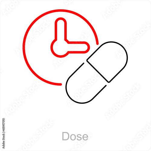 Dose and medical icon concept