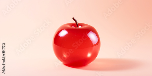 background of red transparent apple. Generative AI image.