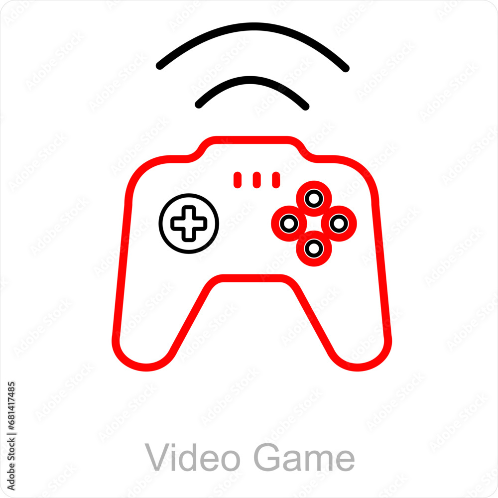 Video Game and pla icon concept - obrazy, fototapety, plakaty 