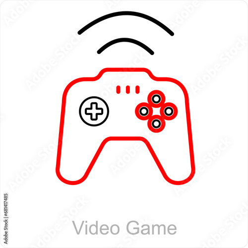 Video Game and pla icon concept
