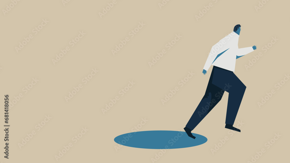 A man runs out of the circle. A man runs out of the circle.
