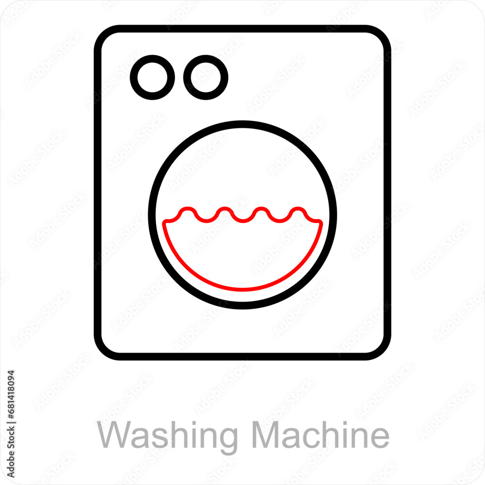 Washing Machine and machine icon concept Washing Machine and machine icon concept