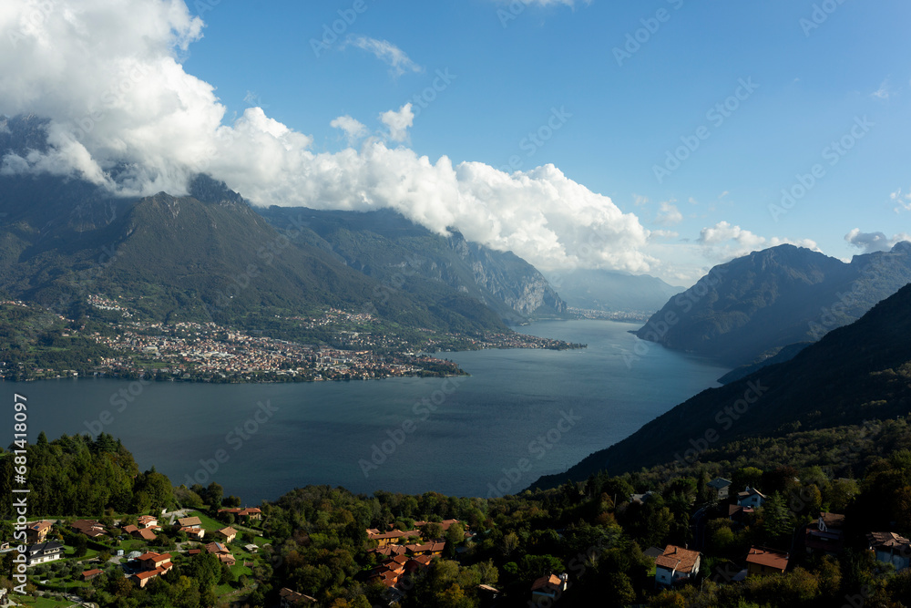 Amazing Landscape of the great Lake como and its mountains.