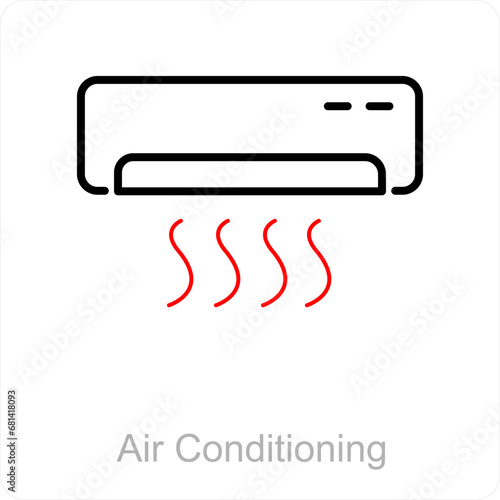 Air Conditioning and ac icon concept 