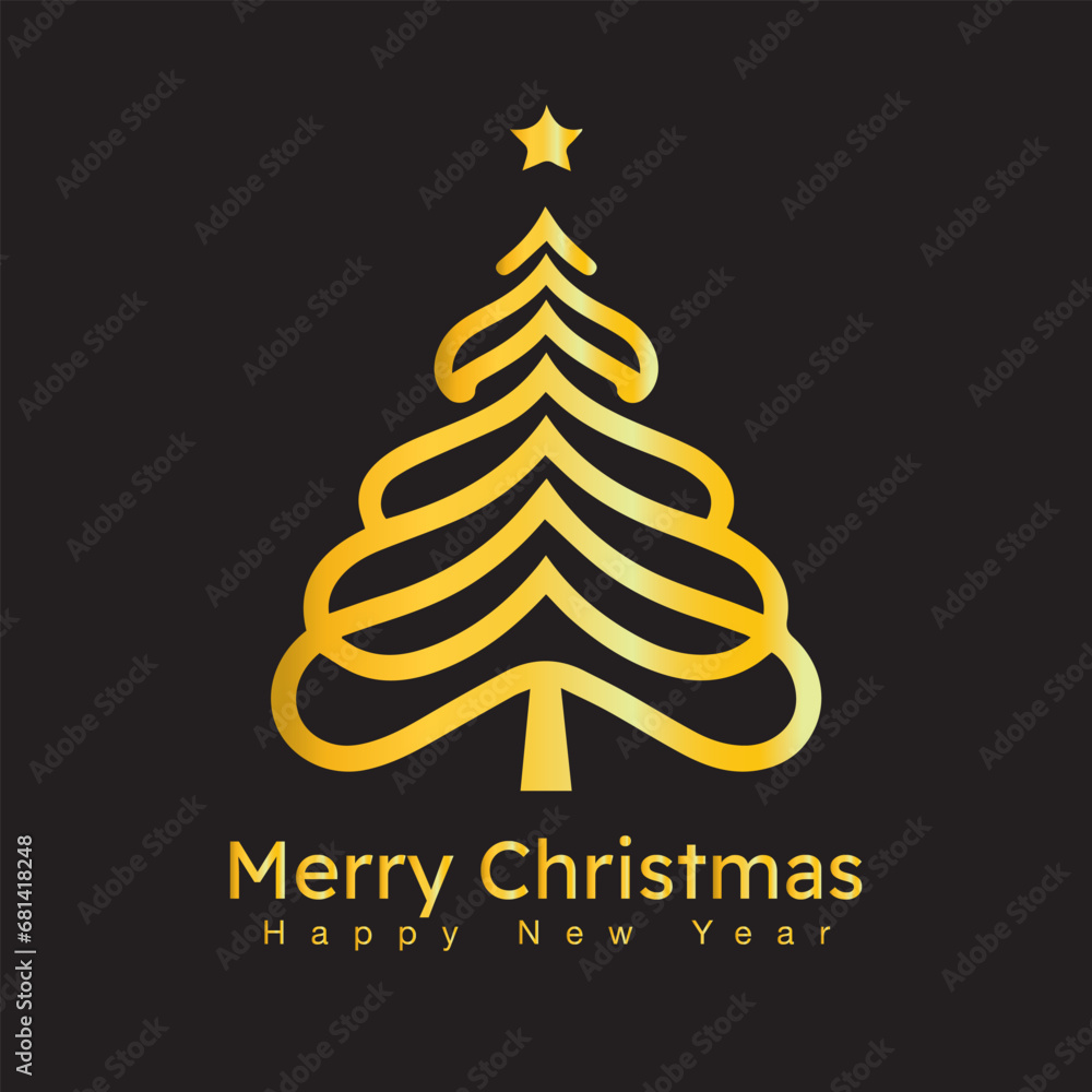 Christmas tree creative logo, Merry Christmas, Happy New Year Christmas tree creative logo, Merry Christmas, Happy New Year