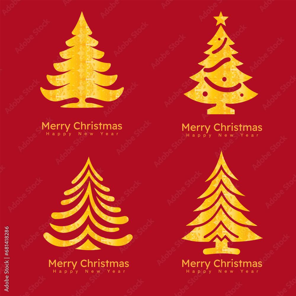 Obraz premium Christmas tree creative logo, Merry Christmas, Happy New Year