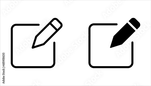 Edit text icon set, pencil icon set for app and web design on white background