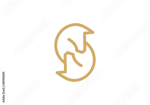 horse head logo design. linear style luxury icon vector illustration.