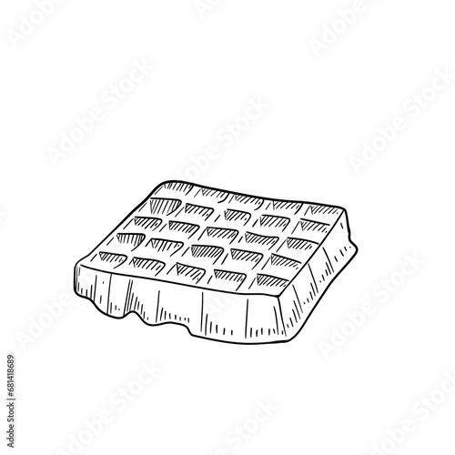 waffles breakfast hand drawn