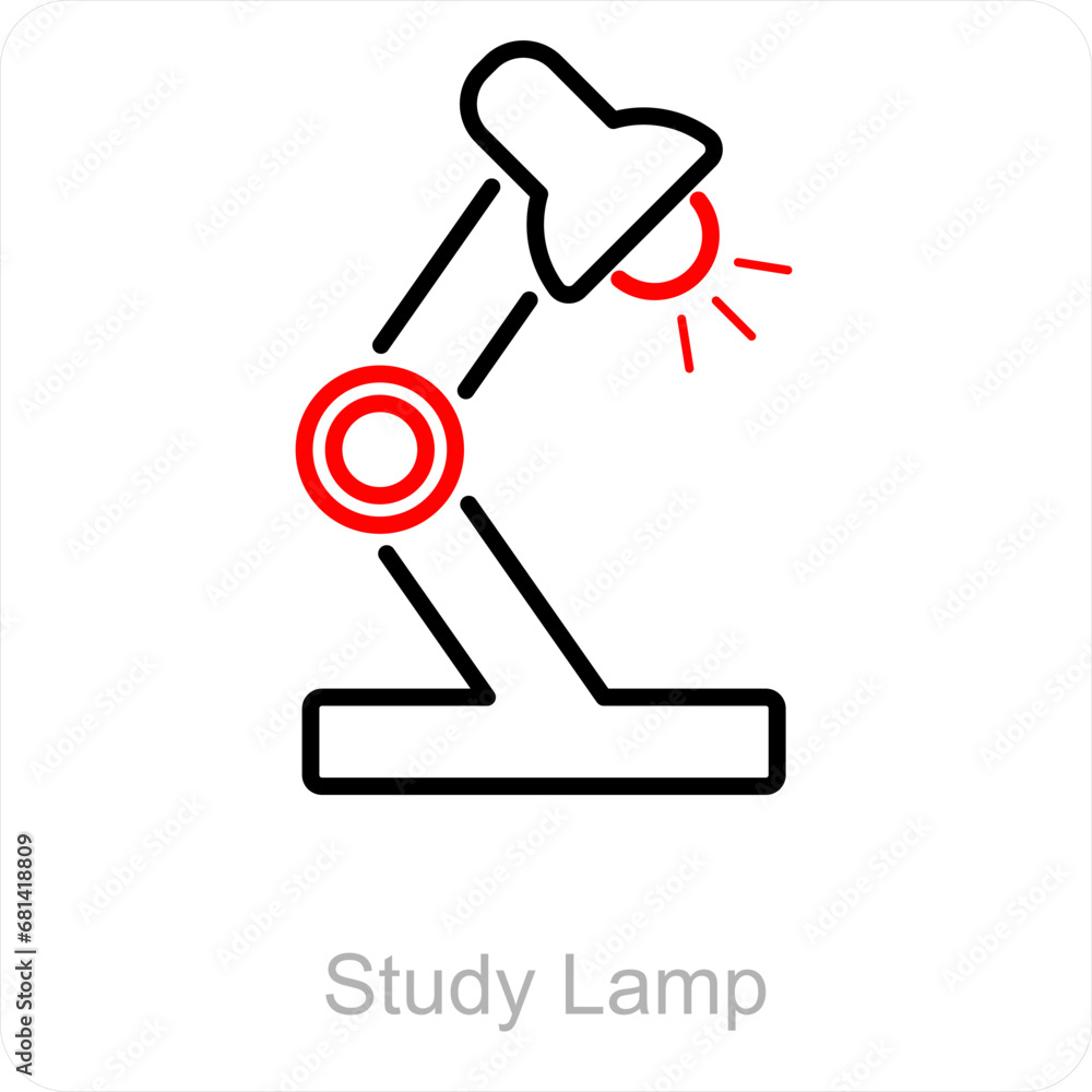 Study Lamp and lamp icon concept Study Lamp and lamp icon concept
