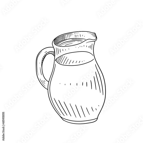 milk dairy product hand drawn