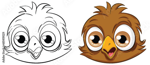 Set of owl face cartoon