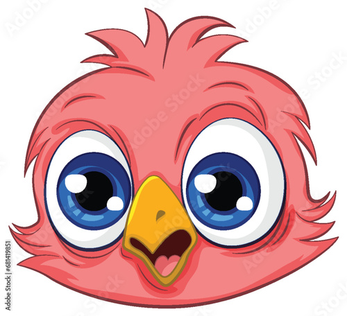 Cute owl chick cartoon isolated