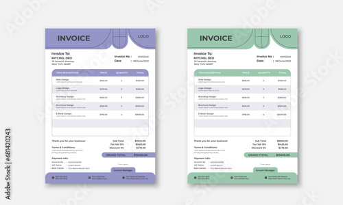 Simple and clean business invoice layout template