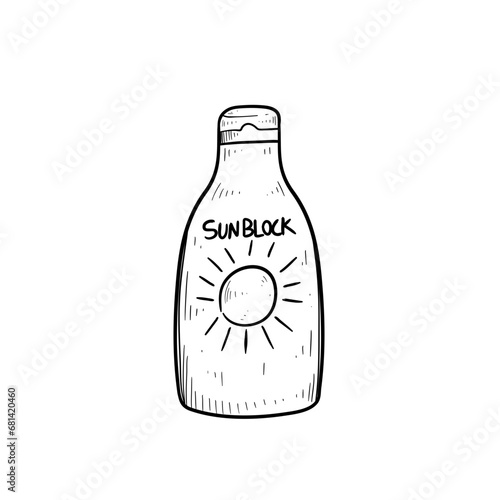 sunblock handdrawn illustration 