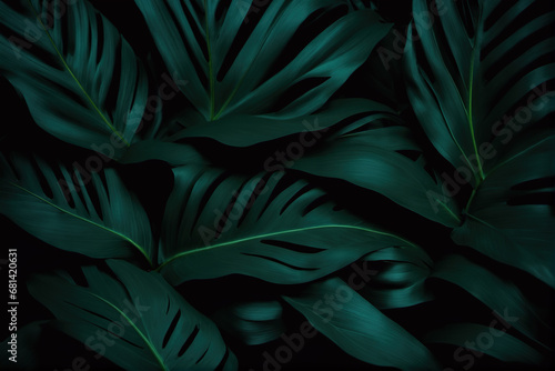 Dark mysterious style turtle leaf green leaves wallpaper