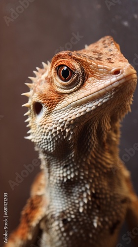 close-up portrait of a house lizard against textured background  AI generated  background image