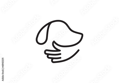 pet hand logo design. creative concept element symbol vector illustration. 