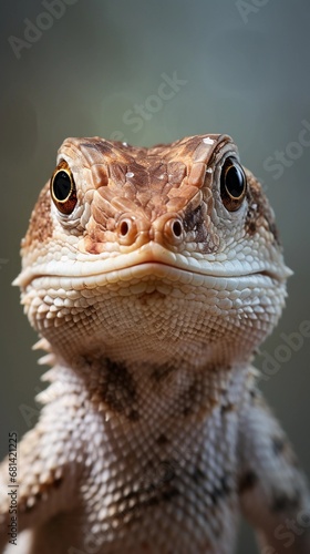 close-up portrait of a house lizard against textured background  AI generated  background image