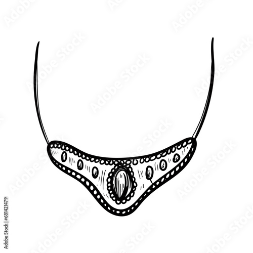 nacklace accessories handdrawn illustration 