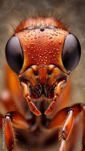 close-up portrait of an Ant against textured background, AI generated, background image